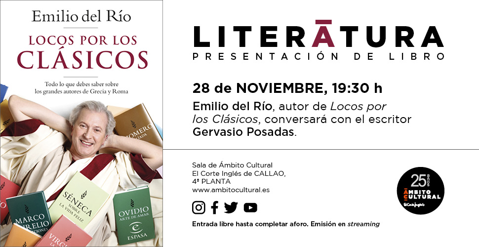 Imagen del evento Presentación del libro 'Locos por los clásicos', de Emilio del Río